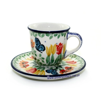 Filiżanka mini espresso 0,06L + spodek dek. U5224X Tulipany Unikat